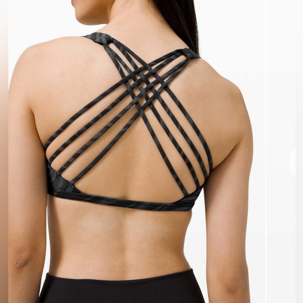 Lululemon Size 8 Free To Be Bra Black Gray - Picture 3 of 9